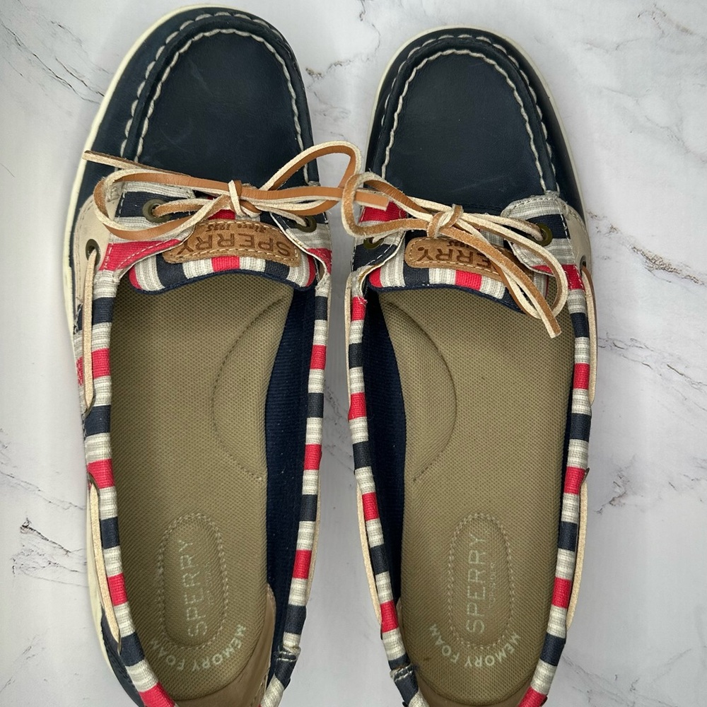 Sperry Top- Sider Angelfish Navy/Red Strap Boat Shoes